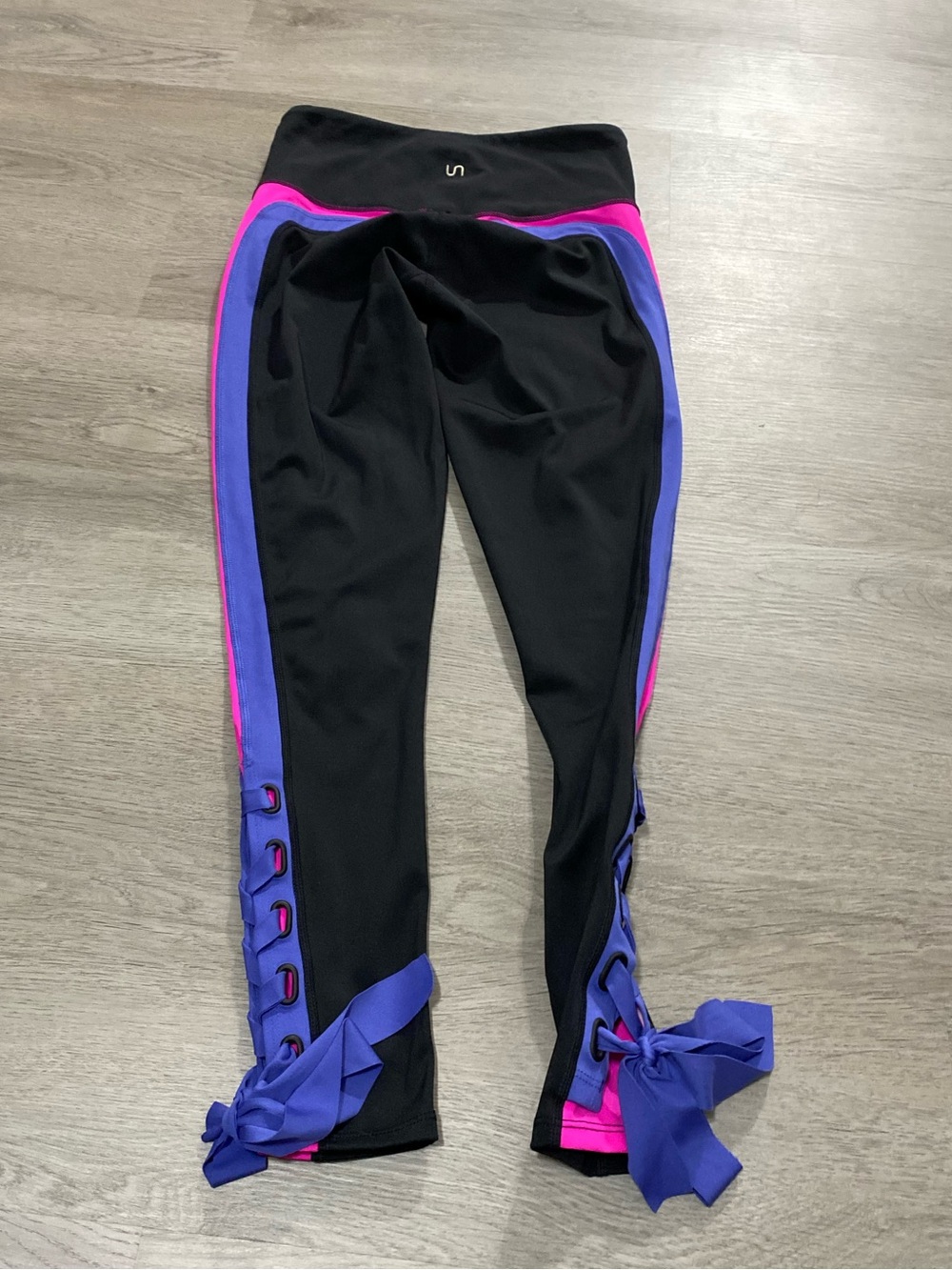 URBAN SAVAGE tie stripe legging in black pink purple XS - Picture 3 of 8